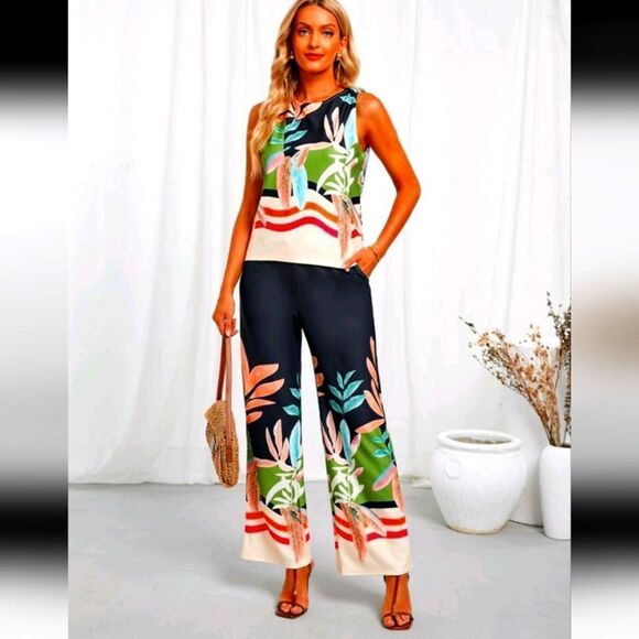 Floral Print 2 Piece Set XXL - Picture 1 of 6